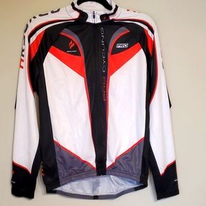 Arsuxeo Cycling Long Sleeve Summer Jersey Red, White and Black, Size Small NWT